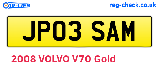 JP03SAM are the vehicle registration plates.