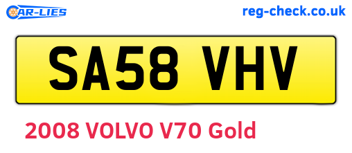 SA58VHV are the vehicle registration plates.