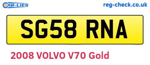 SG58RNA are the vehicle registration plates.