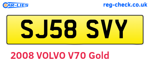 SJ58SVY are the vehicle registration plates.