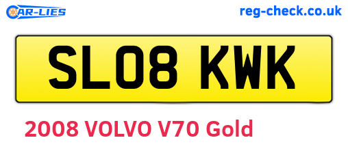 SL08KWK are the vehicle registration plates.