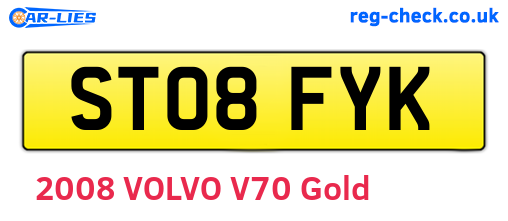 ST08FYK are the vehicle registration plates.