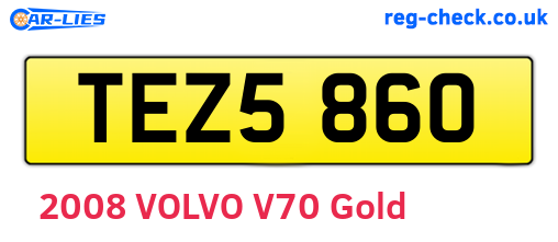 TEZ5860 are the vehicle registration plates.