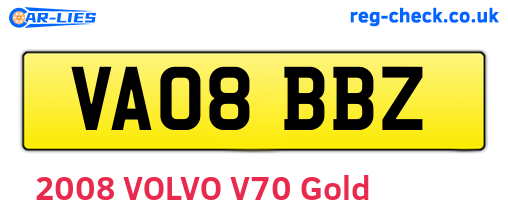 VA08BBZ are the vehicle registration plates.