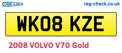 WK08KZE are the vehicle registration plates.