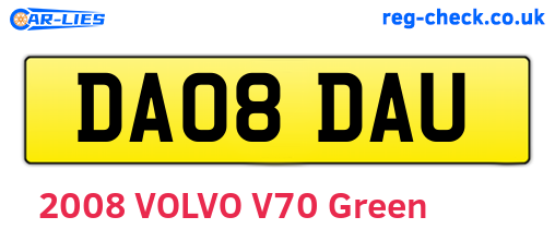DA08DAU are the vehicle registration plates.