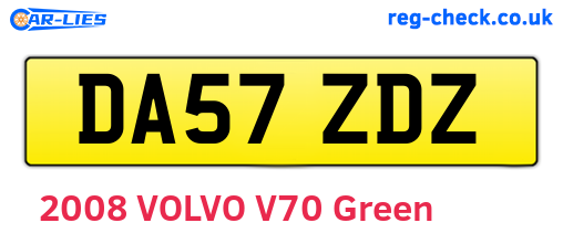 DA57ZDZ are the vehicle registration plates.