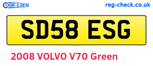 SD58ESG are the vehicle registration plates.