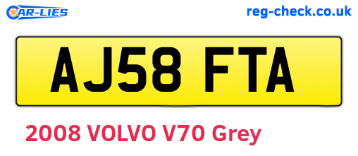 AJ58FTA are the vehicle registration plates.