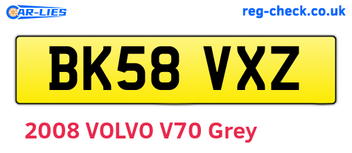 BK58VXZ are the vehicle registration plates.
