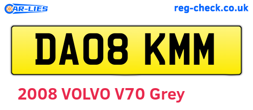 DA08KMM are the vehicle registration plates.