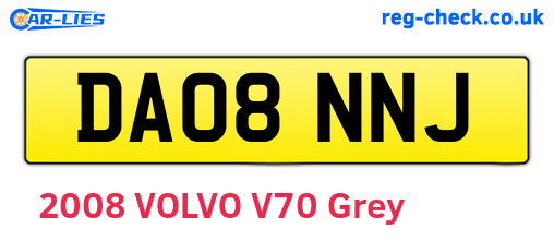 DA08NNJ are the vehicle registration plates.