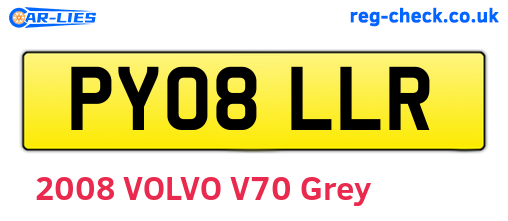 PY08LLR are the vehicle registration plates.