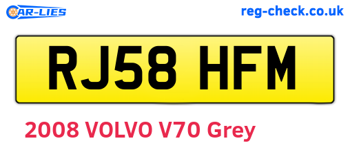 RJ58HFM are the vehicle registration plates.