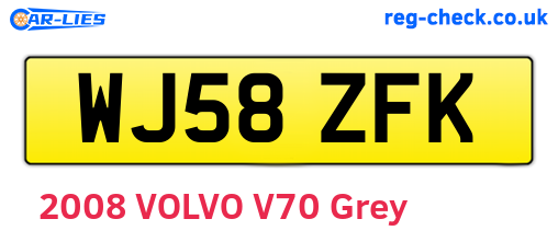 WJ58ZFK are the vehicle registration plates.