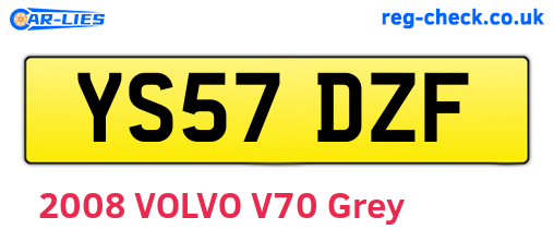 YS57DZF are the vehicle registration plates.