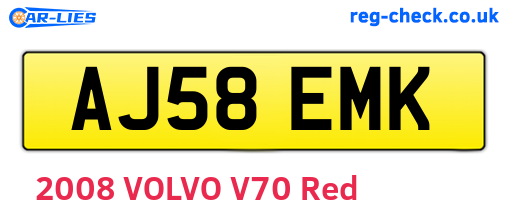AJ58EMK are the vehicle registration plates.