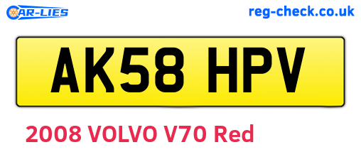 AK58HPV are the vehicle registration plates.