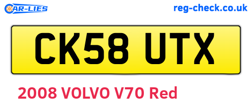 CK58UTX are the vehicle registration plates.