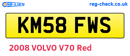 KM58FWS are the vehicle registration plates.