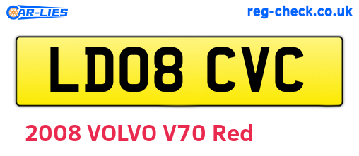 LD08CVC are the vehicle registration plates.