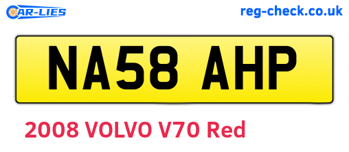 NA58AHP are the vehicle registration plates.