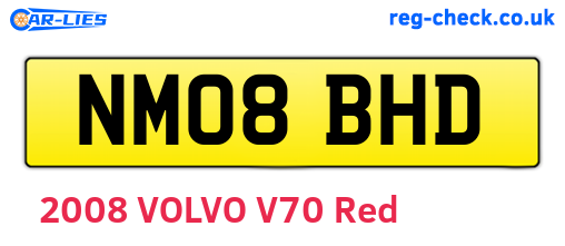 NM08BHD are the vehicle registration plates.
