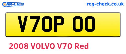 V70POO are the vehicle registration plates.