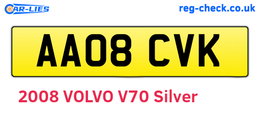AA08CVK are the vehicle registration plates.