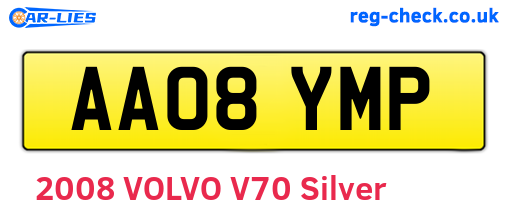 AA08YMP are the vehicle registration plates.