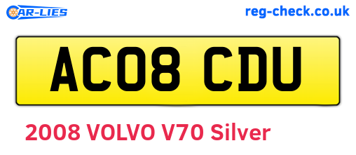 AC08CDU are the vehicle registration plates.