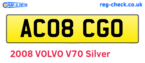 AC08CGO are the vehicle registration plates.