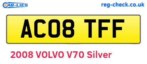 AC08TFF are the vehicle registration plates.