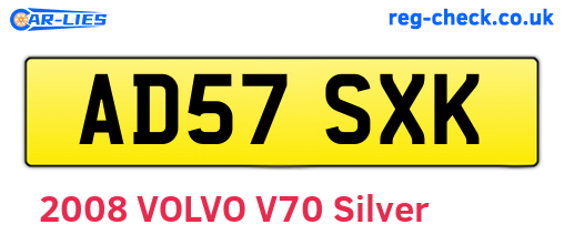 AD57SXK are the vehicle registration plates.