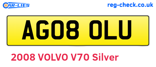 AG08OLU are the vehicle registration plates.