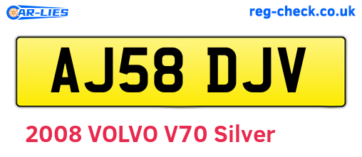 AJ58DJV are the vehicle registration plates.