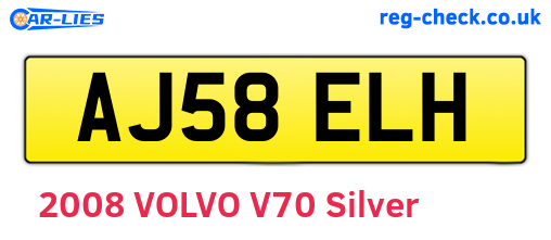 AJ58ELH are the vehicle registration plates.