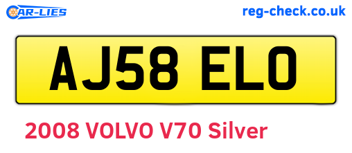 AJ58ELO are the vehicle registration plates.