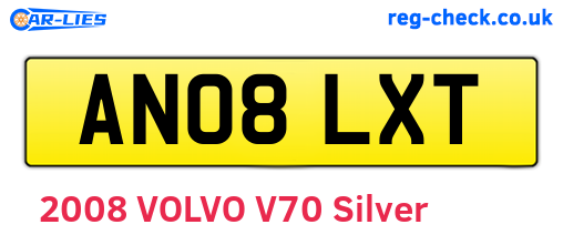 AN08LXT are the vehicle registration plates.