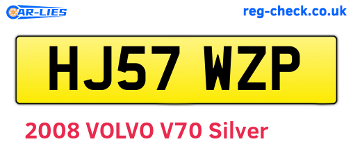HJ57WZP are the vehicle registration plates.