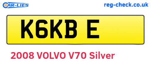 K6KBE are the vehicle registration plates.