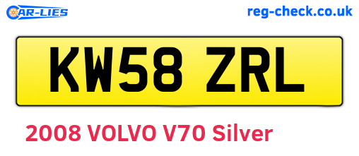 KW58ZRL are the vehicle registration plates.