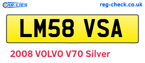 LM58VSA are the vehicle registration plates.