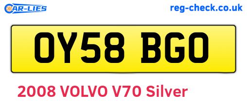 OY58BGO are the vehicle registration plates.