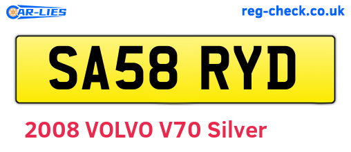 SA58RYD are the vehicle registration plates.