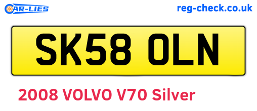 SK58OLN are the vehicle registration plates.