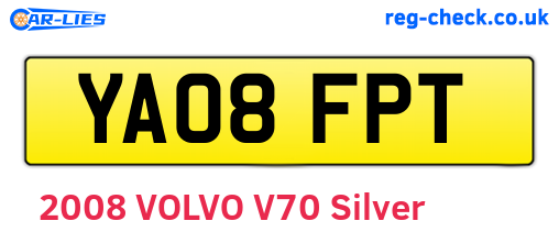 YA08FPT are the vehicle registration plates.