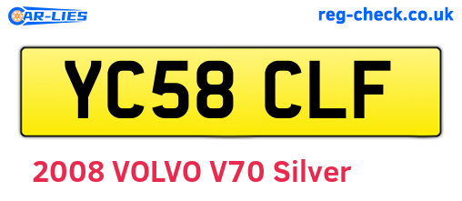 YC58CLF are the vehicle registration plates.