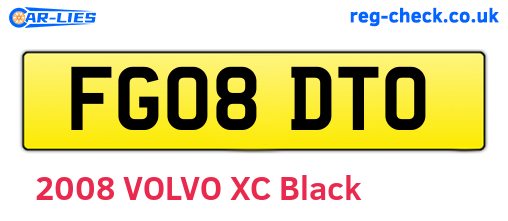 FG08DTO are the vehicle registration plates.