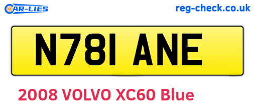 N781ANE are the vehicle registration plates.